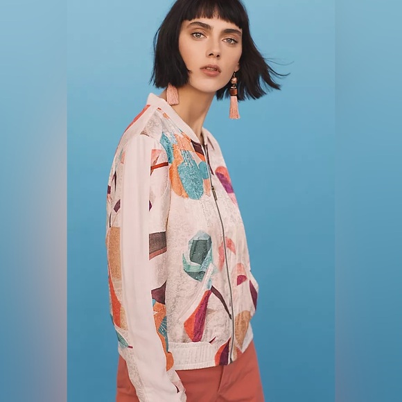 elevenses Jackets & Blazers - Anthropologie ⚜️ Geo Bomber By Elevenses Jacket - Lightweight